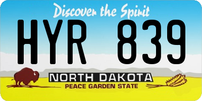 ND license plate HYR839