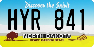 ND license plate HYR841