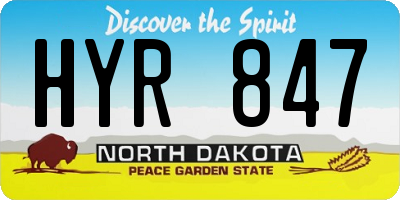 ND license plate HYR847
