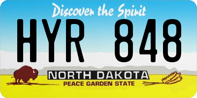 ND license plate HYR848