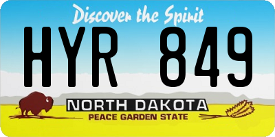 ND license plate HYR849
