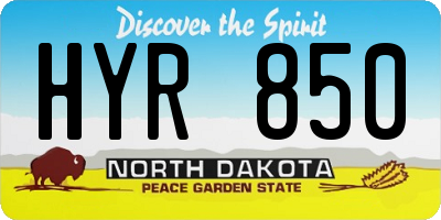 ND license plate HYR850