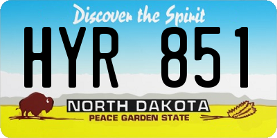 ND license plate HYR851