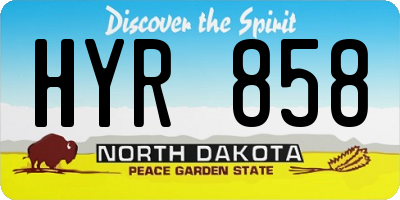 ND license plate HYR858