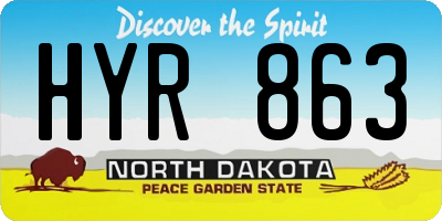 ND license plate HYR863