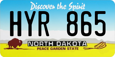 ND license plate HYR865