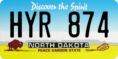 ND license plate HYR874