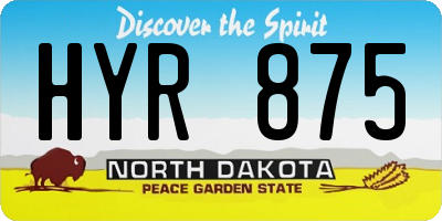 ND license plate HYR875