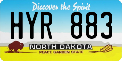 ND license plate HYR883