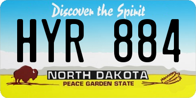 ND license plate HYR884