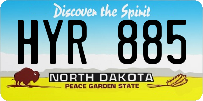 ND license plate HYR885