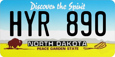 ND license plate HYR890