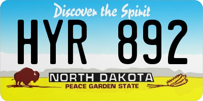 ND license plate HYR892