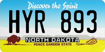 ND license plate HYR893