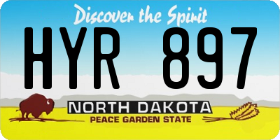 ND license plate HYR897