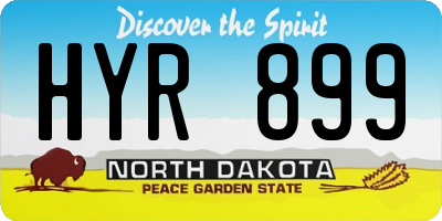 ND license plate HYR899