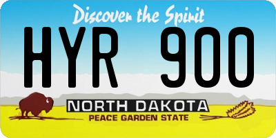 ND license plate HYR900