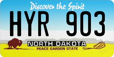 ND license plate HYR903
