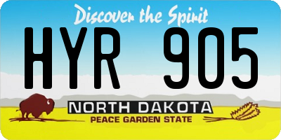 ND license plate HYR905