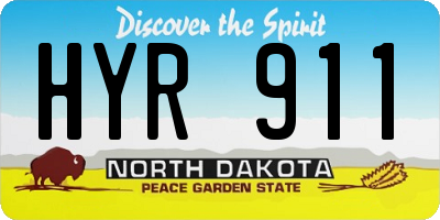 ND license plate HYR911