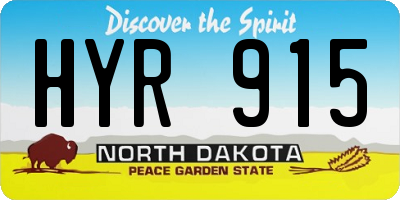 ND license plate HYR915