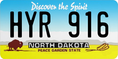 ND license plate HYR916