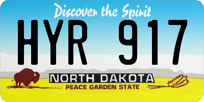 ND license plate HYR917