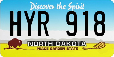 ND license plate HYR918