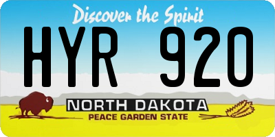 ND license plate HYR920