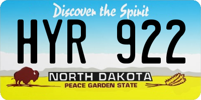 ND license plate HYR922