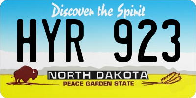 ND license plate HYR923