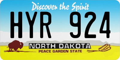 ND license plate HYR924