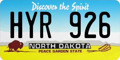 ND license plate HYR926