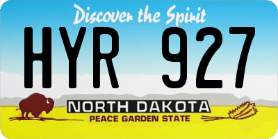 ND license plate HYR927