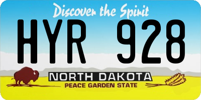 ND license plate HYR928