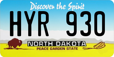 ND license plate HYR930