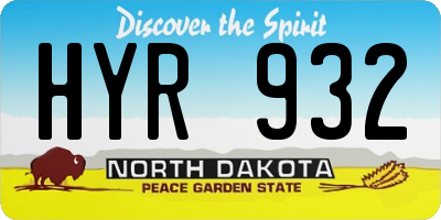 ND license plate HYR932