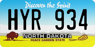 ND license plate HYR934