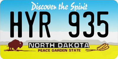 ND license plate HYR935