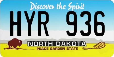 ND license plate HYR936