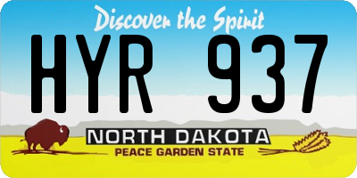 ND license plate HYR937
