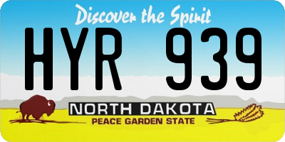 ND license plate HYR939