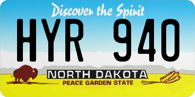 ND license plate HYR940