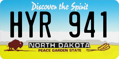 ND license plate HYR941