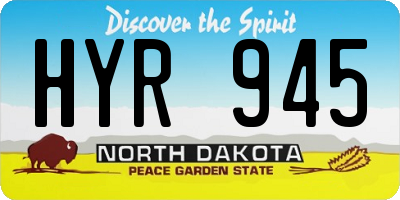 ND license plate HYR945