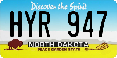 ND license plate HYR947