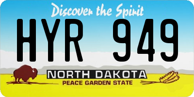 ND license plate HYR949
