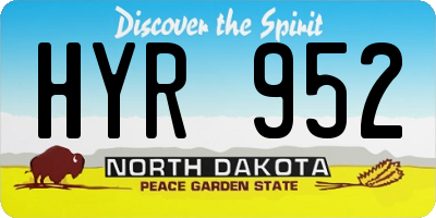 ND license plate HYR952