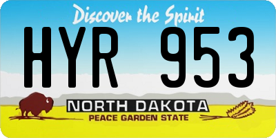 ND license plate HYR953