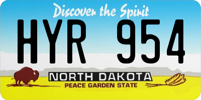 ND license plate HYR954